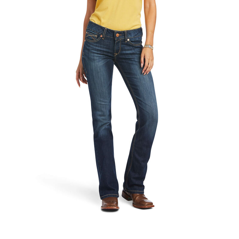 Ariat Jeans Damen - R.E.A.L. Mid Rise Arrow Fit Vicky Boot Cut DunkelBlau ( MRYWC-5124 )
